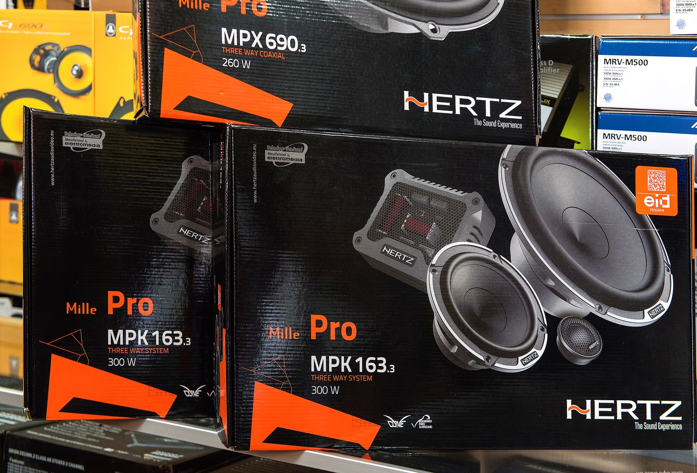 Hertz Mille Pro speakers and subwoofers in stock at Audio MotorSports Los Angeles