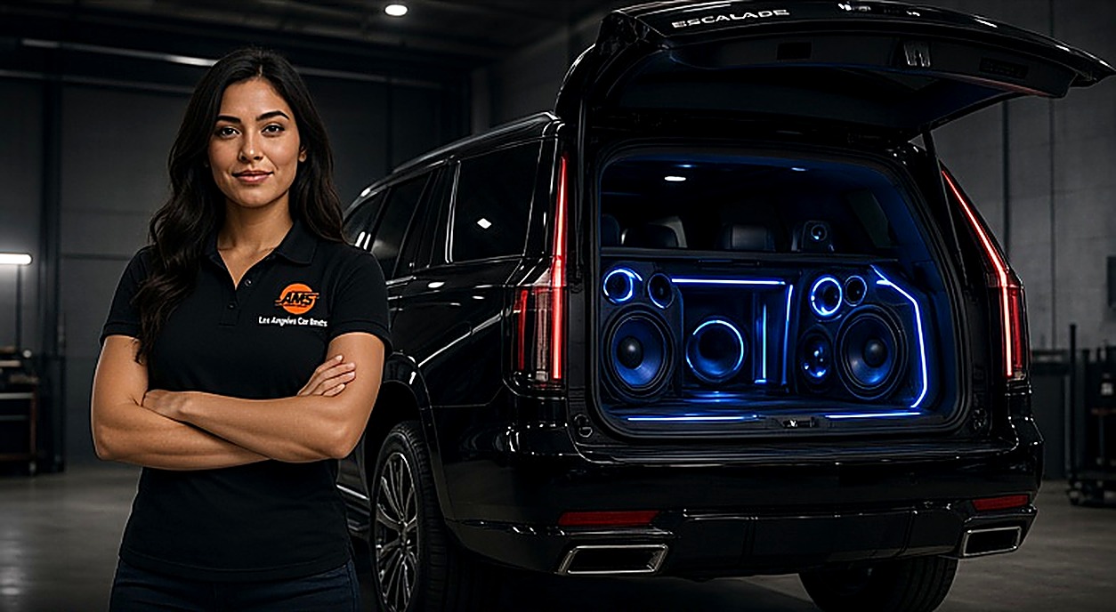 Audio MotorSports Escalade subwoofer build